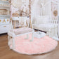 Super Soft Circle Rugs for Girls Princess Castle Toddlers Play Tent 41” Diameter Circular Area Rugs for Kids Bedroom Baby Room Decor round Shag Playhouse Carpets and Nursery Rugs (Pink)