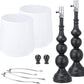 USB Table Lamp Set of 2 - Room Lamps with USB Charging Ports, Industrial Farmhouse Nightstand Lamp with Fabric Lampshade, Bedside Lamp Sets with Rotary Switch for Living Room Bedroom(Bulbs Included)