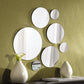 Wall Mount Mirror Set of 7 round Glass Bathroom Mirrors Home Decor Variable Size