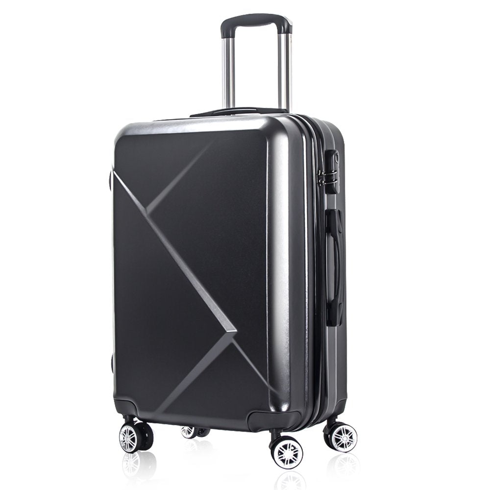 Carry-On 20" Hardside Luggage with Ergonomic Handles and Spinner Wheels, Black