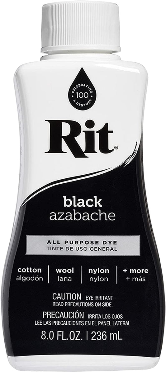 Rit Dye 88150 All Purpose Liquid Dye, Black, 8 Fl Oz