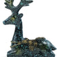 2PCS Reindeer Figurines,Nordic Modern Style Resin Sitting and Standing Deer Statue Decorations for Office Bedroom Family Living Room (Blue)