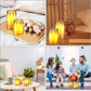 Flameless Candles Flickering with Remote, Battery Operated Candles Pack of 3 with Timer, Plexiglass LED Candles for Home Table Decor(D: 3" X H: 4" 5" 6") (Dark Brown)