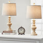 Tradition 20.5'' Rustic Table Lamp Set of 2 for Living Room Farmhouse Bedside Desk Lamps Bedroom Nightstand Vintage Lamps Linen Washed