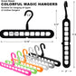 Closet Organizers and Storage,6 Pack Sturdy Closet Organizer Hangers,College Dorm Room Essentials,Closet Storage,Closet Organization,Magic Space Saving Hanger with 9-Holes for Wardrobe Heavy Clothes