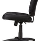 Upholstered, Low-Back, Adjustable, Swivel Office Desk Chair, Black