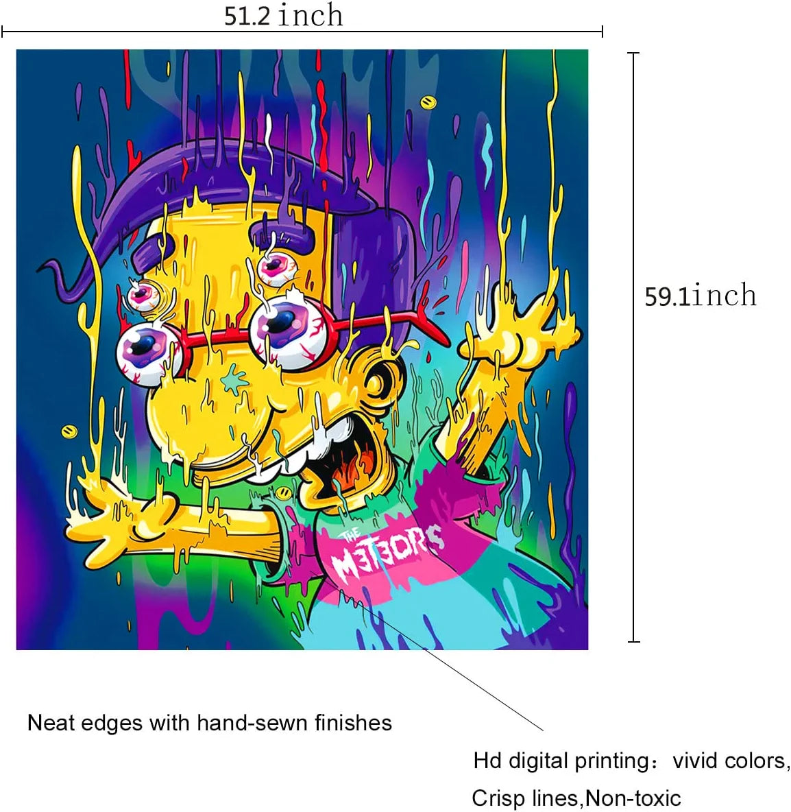Honweii the Simpsons Tapestry Bart Tapestry Wall Hanging Home Decoration Blacnket for Bedroom(51.1'' X 59.1'' Inches,130*150 Cm)-2