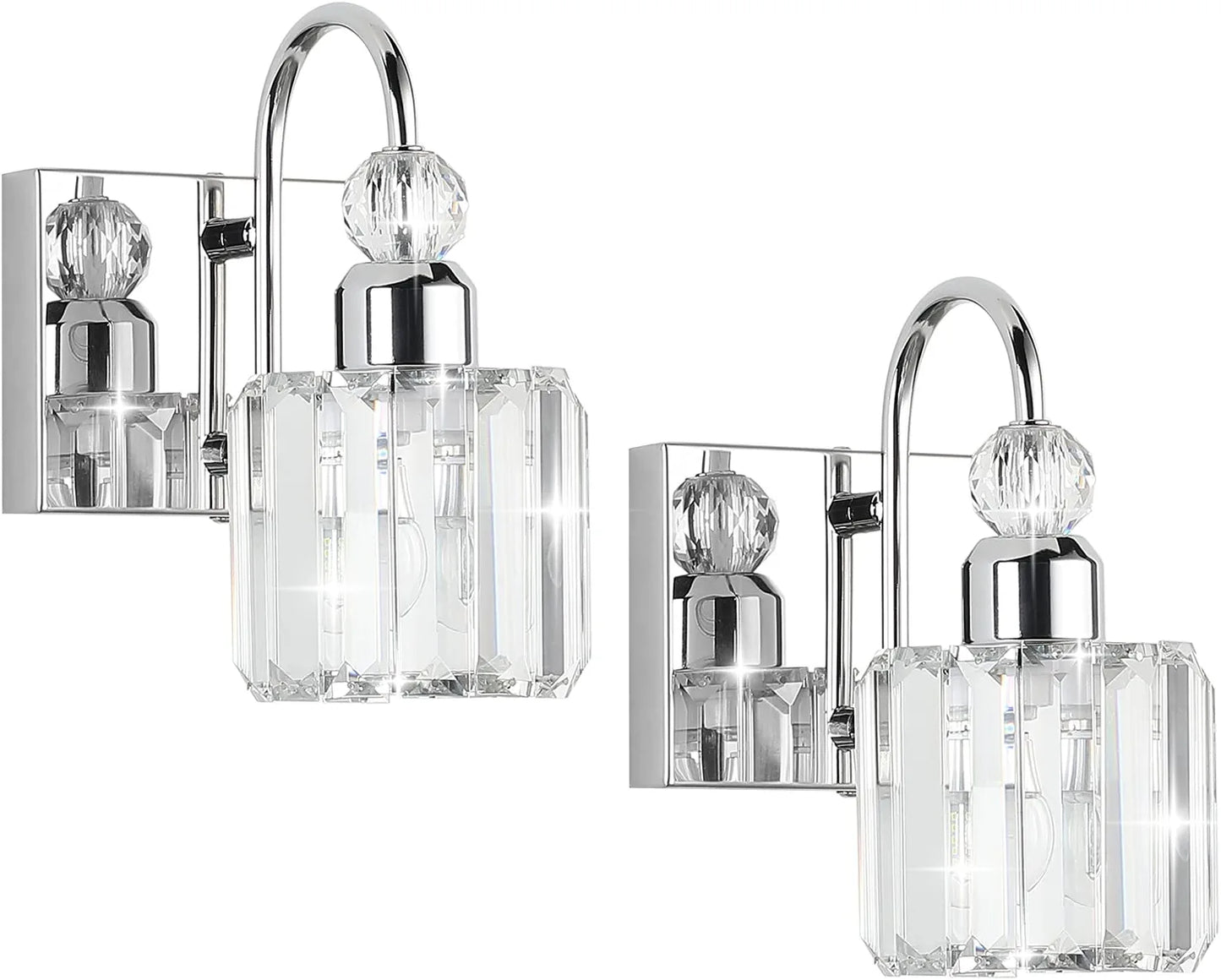 Modern Crystal Indoor Wall Sconce 2-Packs Modern Crystal Wall Light Fixtures for Indoor Living Room Bedroom Hallway