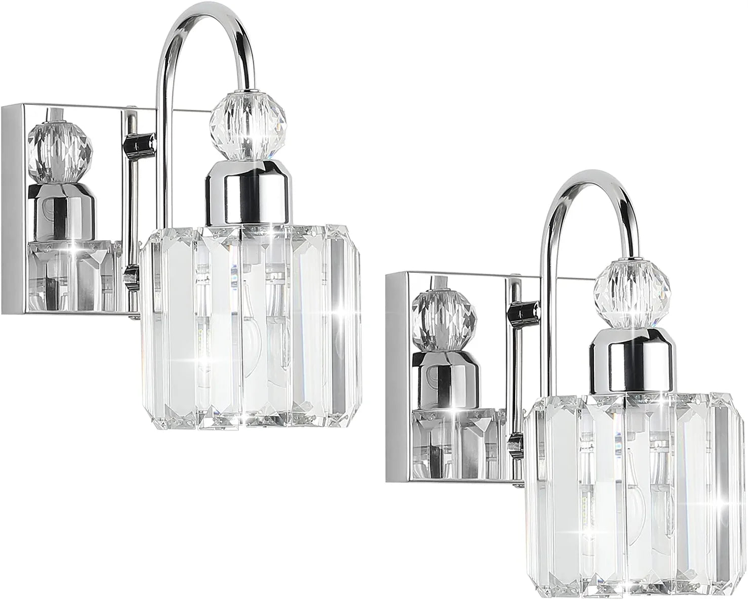 Modern Crystal Indoor Wall Sconce 2-Packs Modern Crystal Wall Light Fixtures for Indoor Living Room Bedroom Hallway