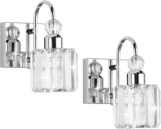 Modern Crystal Indoor Wall Sconce 2-Packs Modern Crystal Wall Light Fixtures for Indoor Living Room Bedroom Hallway