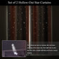 2 Panels Star Curtains for Girls Kids Bedroom, Light Blocking Princess Star Cut Out Curtain, Colorful Striped Voile Double Layer Window Curtain for Girls Room (52W X 63L, Pink/Grey)