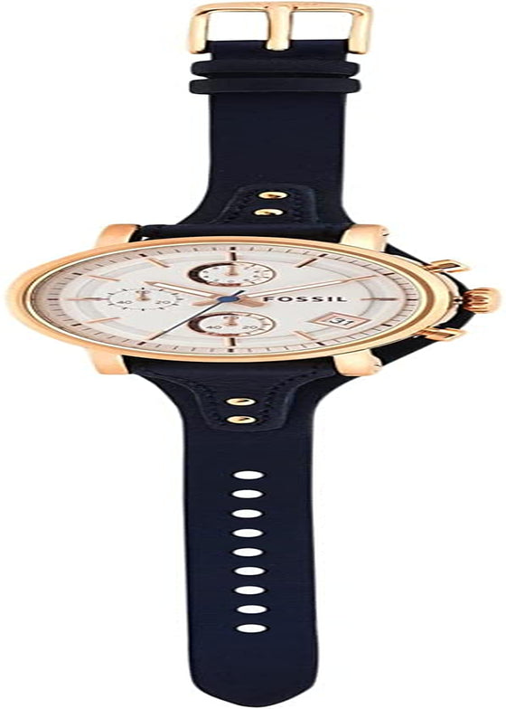 Women'S Original Boyfriend Stainless Steel and Leather Quartz Chronograph Watch