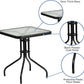 23.5'' Square Tempered Glass Metal Table