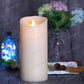 Luminara Flameless Scented Wax Candle Pillar Moving Wick Ivory 5" 7" 9" Set of 3