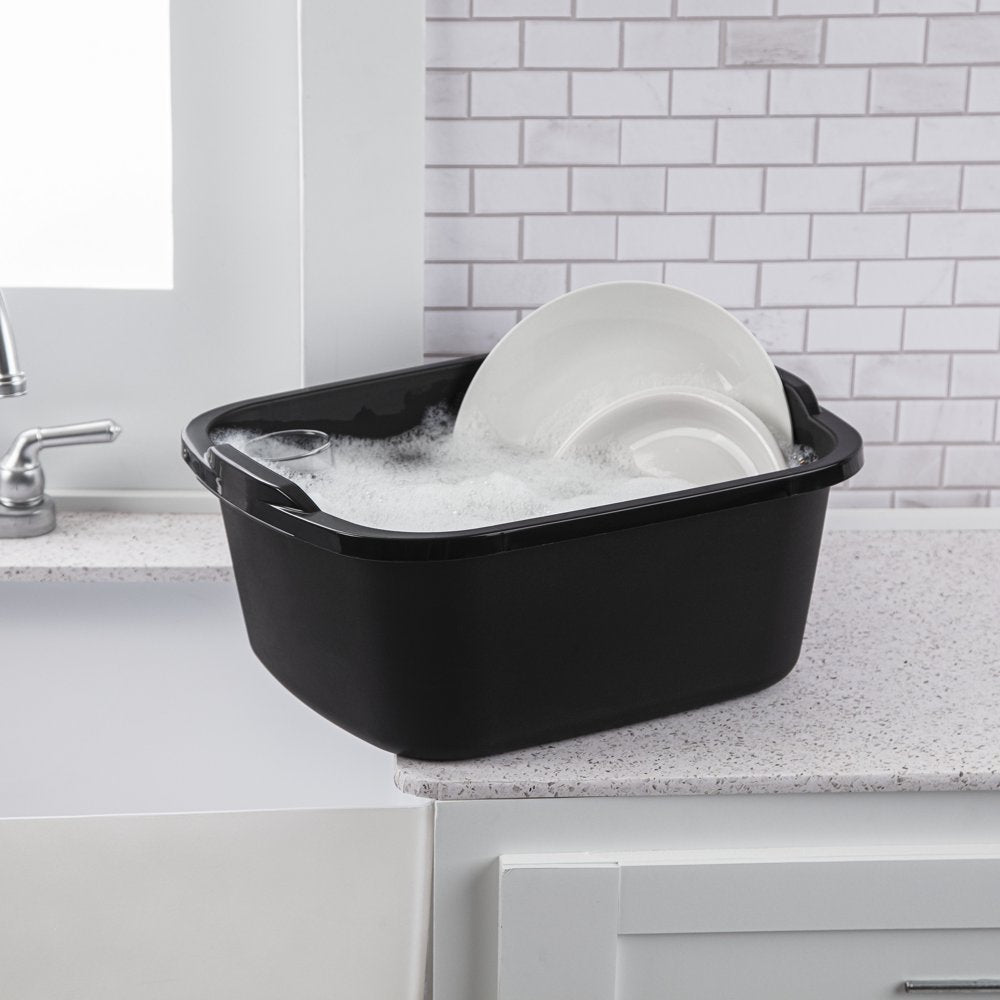Sterilite 18 Qt. Dishpan Plastic, Black