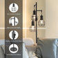 Industrial Floor Lamp, Dimmable Farmhouse Standing Lamp for Living Room, Sturdy Base, Rustic Tall Tree Reading Lamps Home Decor for Bedroom, Office, Black (3 LED Edison Bulbs Included)
