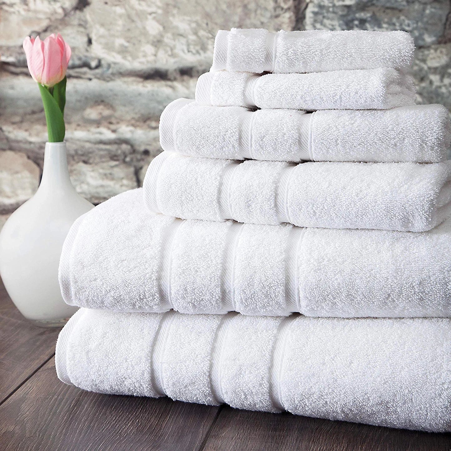 White Bath Towel Set - Turkish Cotton Hotel Towels - Turkish Bathroom Towel Set - Turkish Cotton Bath Towels Set of 6 by Upthrone