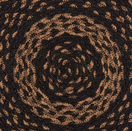 VHC Brands Farmhouse Jute Runner 13X36 Country Braided Kitchen Tabletop Design, Country Black and Tan