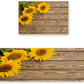 Kitchen Rugs Sets 2 Piece Floor Mats 3 Sunflower on the Wooden Table Doormat Non-Slip Rubber Backing Area Rugs Washable Carpet inside Door Mat Pad Sets (15.7" X 23.6"+15.7" X 47.2")