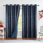 Navy Blue Blackout Curtains 84 Inch 2 Panels Set Silver Sparkle Patterned Window Curtains Luxury Room Darkening Curtains 85% Blackout Thermal Insulated for Living Room Grommet Top W52 Xl84
