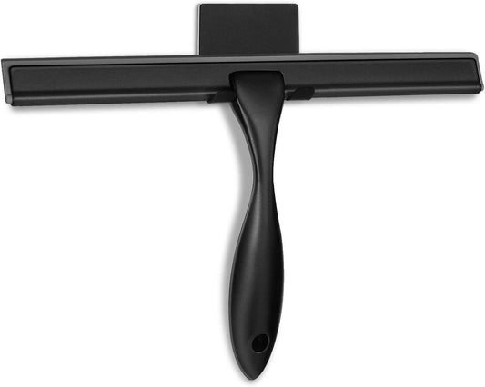 All-Purpose Shower Squeegee for Shower Doors, Bathroom, Window and Car Glass - Black, Stainless Steel, 12 Inches