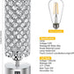 Touch Control Crystal Table Lamps Set of 2, Nightstand Sliver Lamps with 2 USB Charging Ports, Modern Dimmable Desk Lamps for Bedrooms (LED Bulb Included)