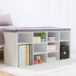 Shoe Storage Bench with Cushion, Cubby Shoe Rack with 12 Cubbies, Adjustable Shelves, Multifunctional Shoe Organizer Bench for Entryway, Mudroom, Hallway, Closet and Garage, White
