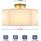 4-Light Semi Flush Mount Ceiling Light Fixture, Gold Modern Close to Ceiling Lamp with White Fabric Shade, Farmhouse Bright Lighting Brass Finish for Nursery Kids Room Bedroom Kitchen Hallway Entryway