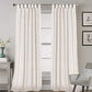 2 Pack Ultra Luxurious High Woven Linen Elegant Curtain Panels Light Reducing Privacy Panels Drapes, Tab Top Curtain Set, Extra Long 52X108-Inch, Natural