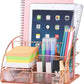 Desk Organizer for Women,Cute Mesh Office Supplies Accessories Essentials Caddy with 5 Compartments+1 Mini Sliding Drawer for Home & Office Desktop Organization & Decor, Rose Gold