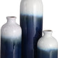 Modern Ceramic Vase for Home Decor, Set of 3 Glazed Blue and White Decorative Vases for Pampas Grass, Stoneware Vases for Mantel,Table, Shelf, Living Room Decoration, 11.8 Inch