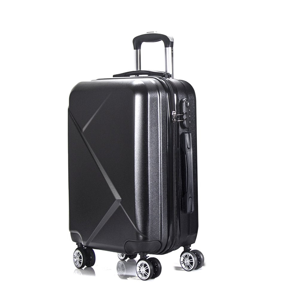 Carry-On 20" Hardside Luggage with Ergonomic Handles and Spinner Wheels, Black