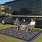 Patio Mats 9X12 Reversible RV Outdoor Patio Mat, Camping Mat, Interlocked Squares, Blue