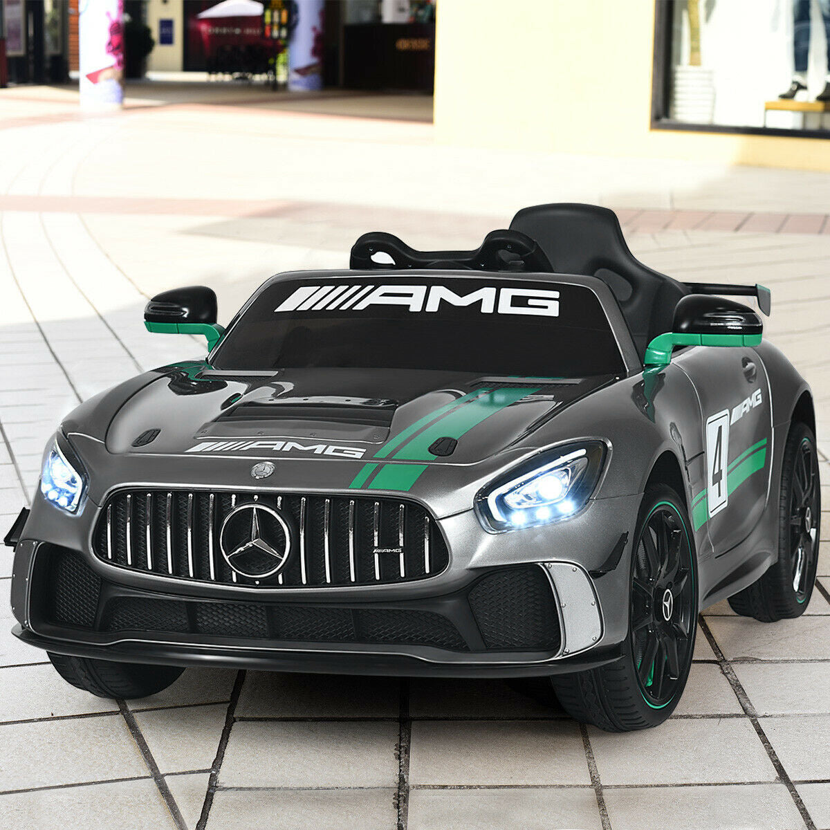 Licensed Kids Ride on Car 12V Electric Mercedes Benz 2.4G Remote Control Silver