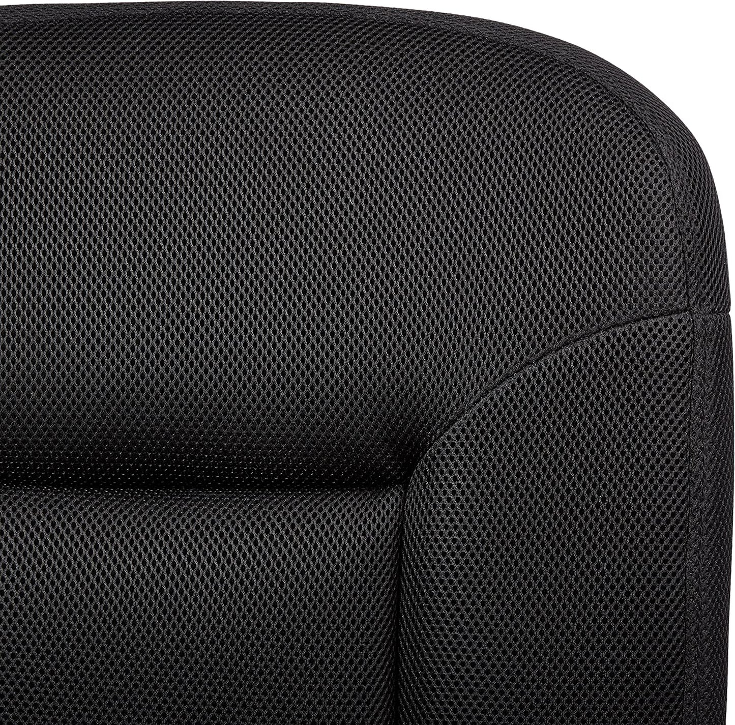 Upholstered, Low-Back, Adjustable, Swivel Office Desk Chair, Black