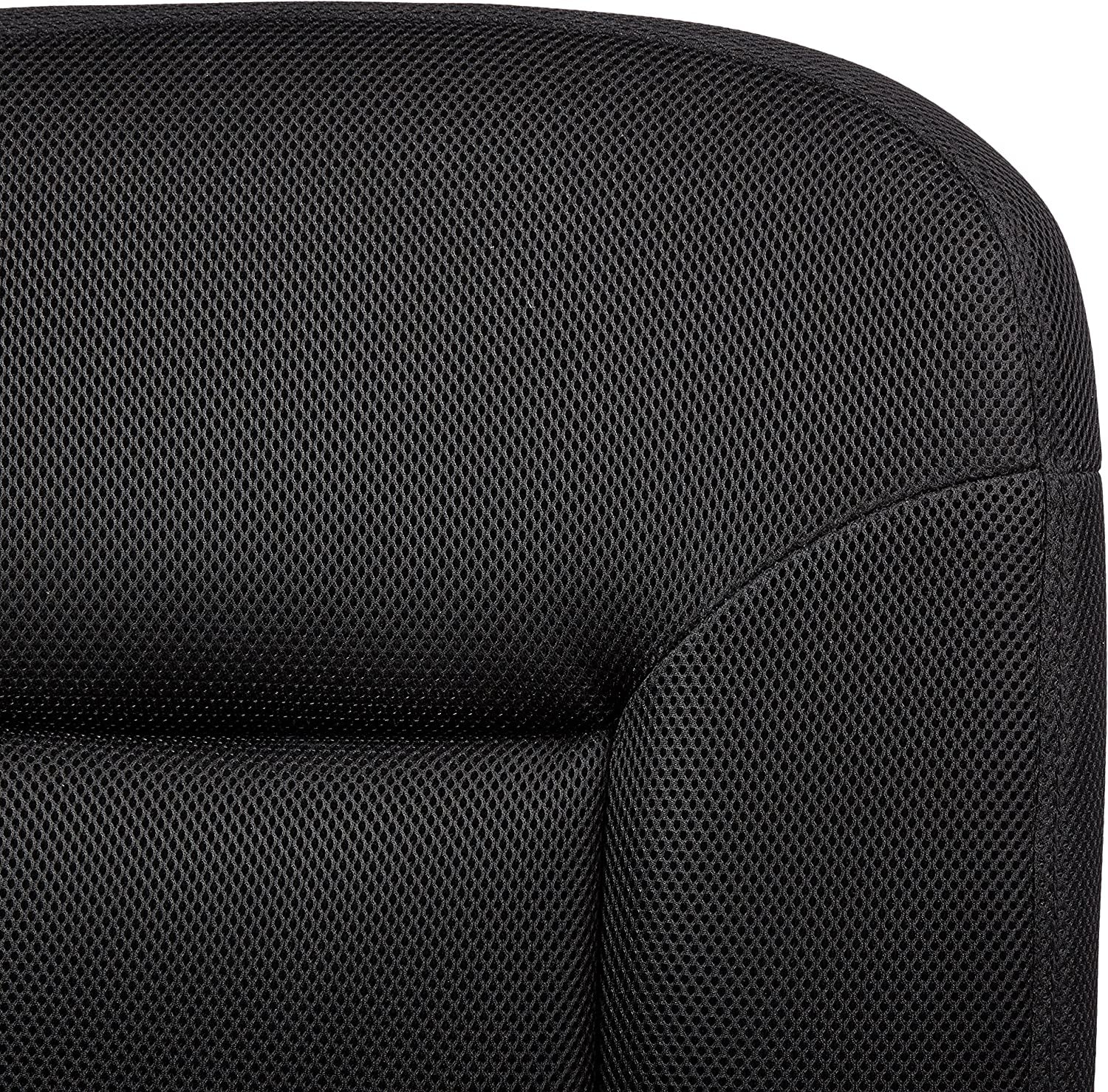 Upholstered, Low-Back, Adjustable, Swivel Office Desk Chair, Black