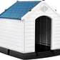Dog House for Small Dogs, Waterproof Plastic Dog Houses with Air Vents and Elevated Floor, Easy to Assemble, Outdoor Cat Feeding Station Indoor Patio Backyard Dog Kennel House
