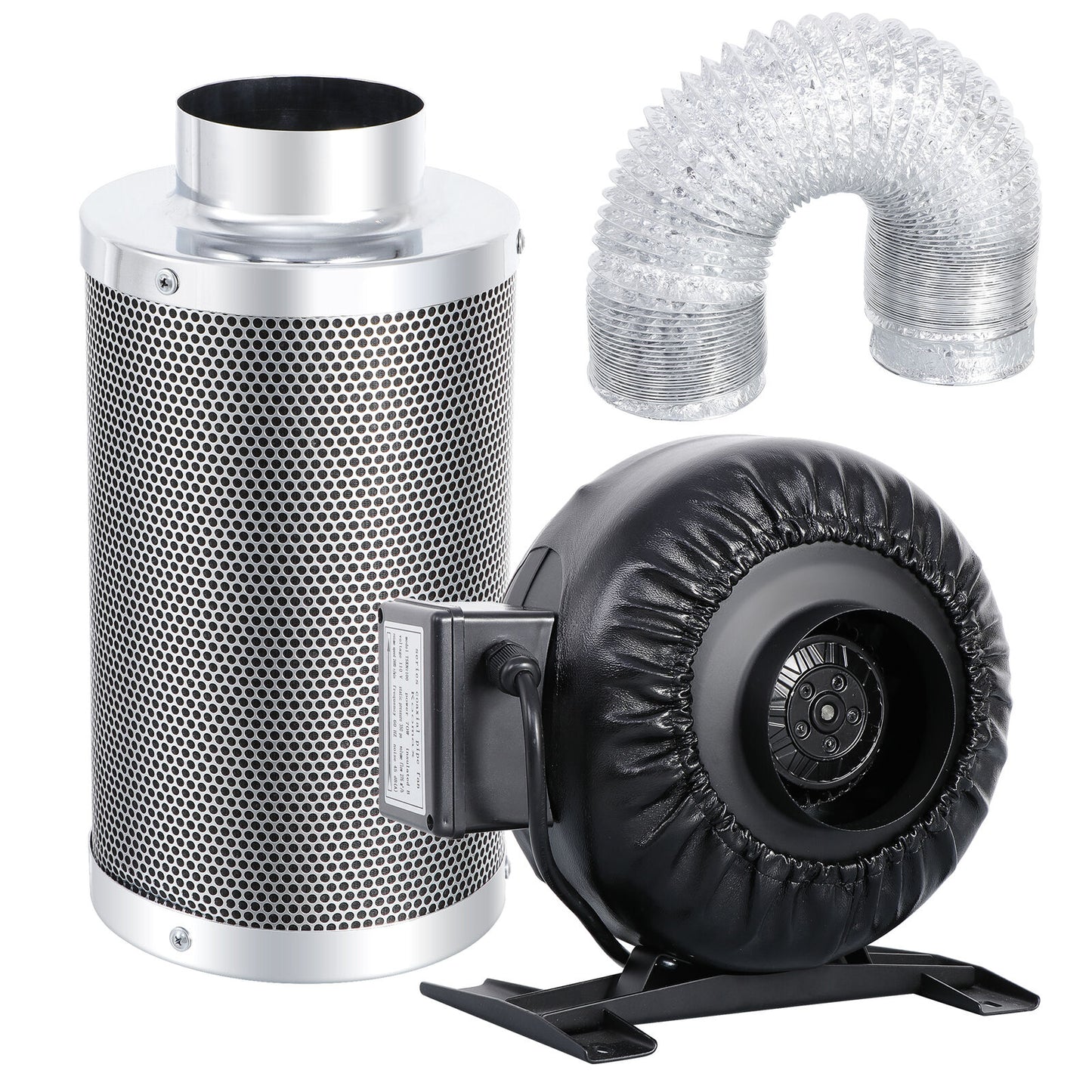 4" 276CFM Inline Fan Air Carbon Filter Speed Controller Grow Tent Ventilation
