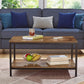 Coffee Table with Metal Frame,2-Tier Tea Table with Storage Shelf,Cocktail Table TV Stand Side End Table, Accent Furniture for Home Office Living Room