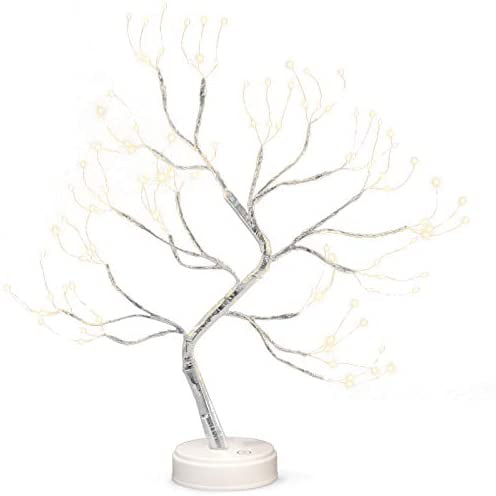 20" 108 LEDs Tabletop Bonsai Tree Light-Fairy Light Spirit Tree Lamp, Lighted Artificial Christmas Tree Light for Decoration Inside Aesthetic Room Home Bedroom Night Light Decor, USB /Battery Powered