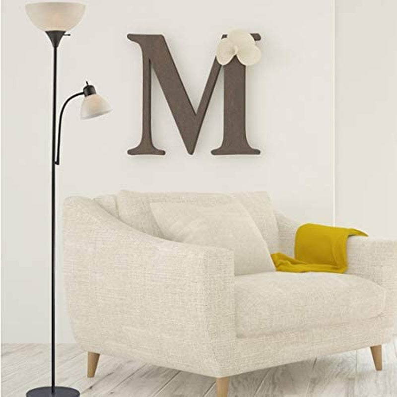 Adjustable Black Floor Lamp with Reading Light by LIGHTACCENTS - Susan Modern Standing Lamp for Living Room/Office Lamp 72" Tall - 150-Watt with Side Reading Light Corner Lamp (Black)