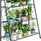 Plant Stand Indoor Outdoor Metal Multiple 3 Tier Plant Holder Shelf for Patio Garden Living Room Corner Balcony and Bedroom ,Dark Grey