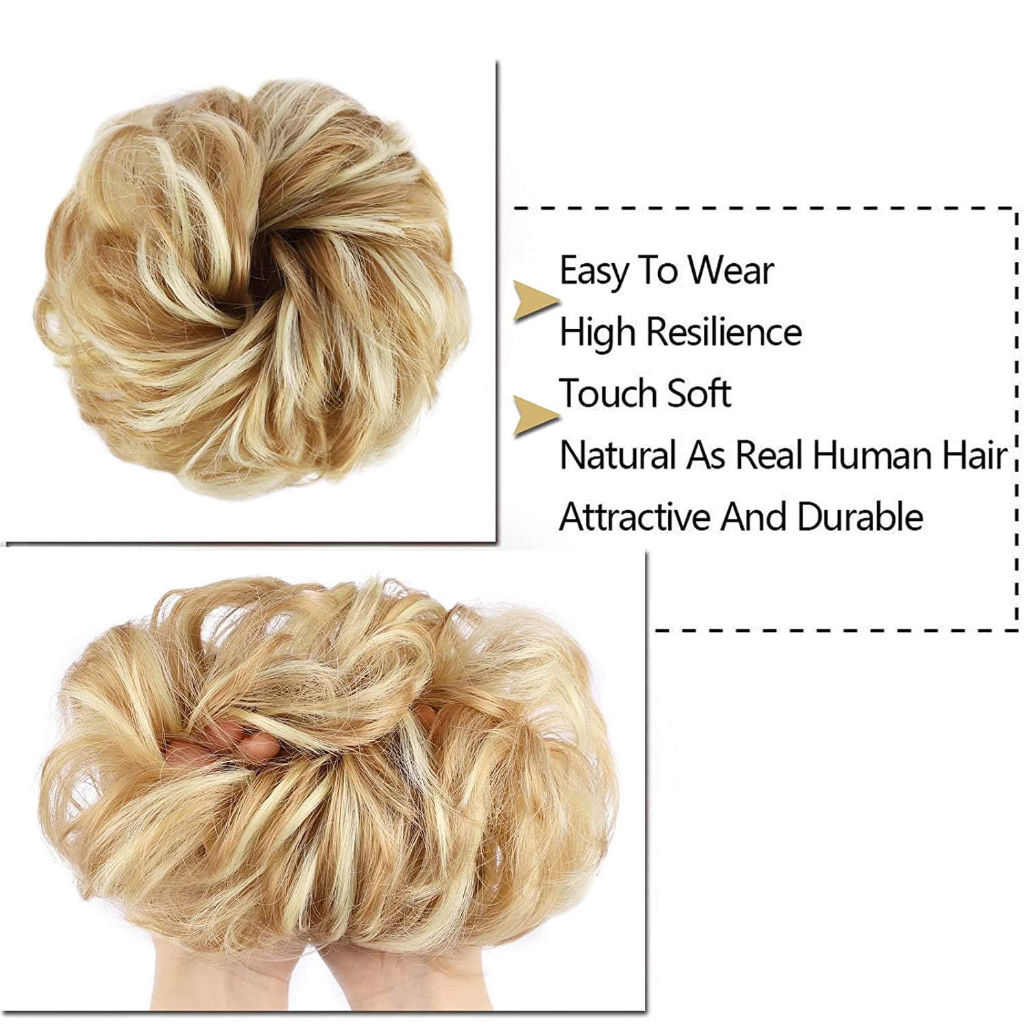 1PCS Messy Hair Bun Hair Scrunchies Extension Curly Wavy Messy Synthetic Chignon for Women Updo Hairpiece