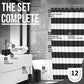 Black Bathroom Accessories Set Complete with Bathroom Rugs Set and Shower Curtain Set, 12 Piece Bathroom Sets with Rugs and Accessories, Shower Curtain with Liner & Hooks, Bath Mat Set