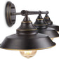 Farmhouse Bathroom Vanity Wall Light Fixture Dark Bronze, Industrial Rustic Style 3-Light Vanity Wall Sconce, Vintage Wall Mount Lamp for Bathroom, Bedroom, Vanity Mirror, Cabinets, Dressing Table