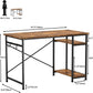 Writing Computer Desk 47", Home Office Study Desk with 2 Storage Shelves on Left or Right Side, Industrial Simple Style Wood Table Metal Frame for PC Laptop Notebook