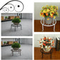 4 Pack 9" Metal Plant Stands for Indoor and Outdoor, Planters Stand, Flower Pots Holder, Beverage Dispenser Stand, Pumpkin Stand for Floor and Tabletop Decoration - Brown