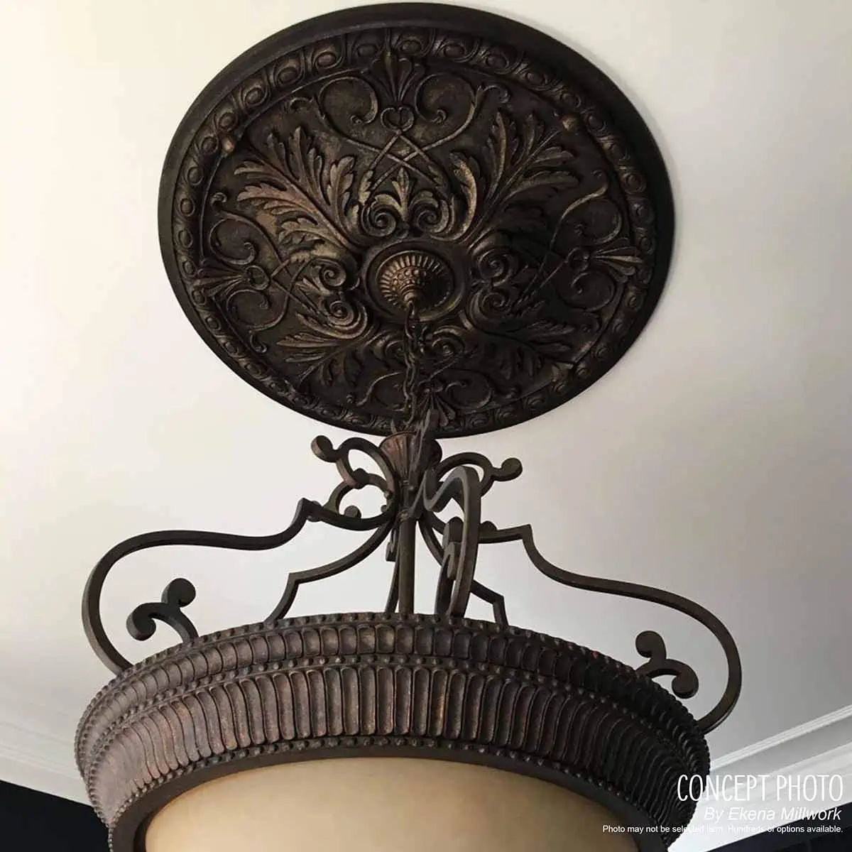 CM18RO Rose Ceiling Medallion, 18"OD X 3 1/2"ID X 1 1/2"P, Factory Primed