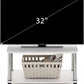 Turn-N-Tube No Tools 2-Tier Elevated TV Stand, Stainless Steel Tubes, White Oak/Chrome