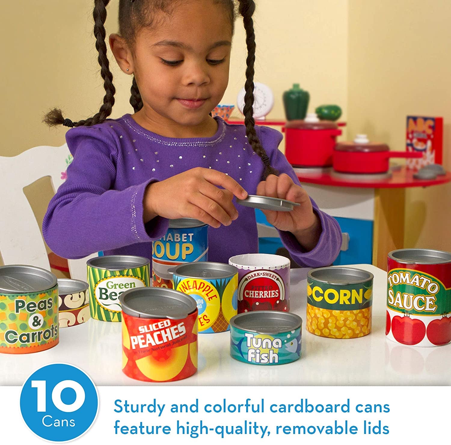 Melissa & Doug Wooden Grocery Store and Lemonade Stand & Let'S Play House! Grocery Cans